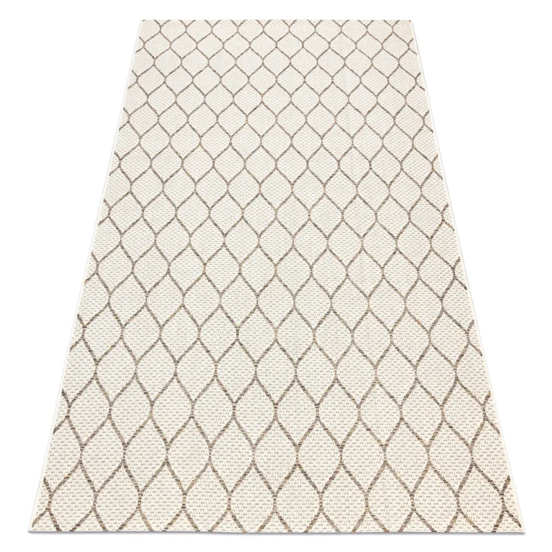 Beige clover check sisal rug, perfect for enhancing your living room decor