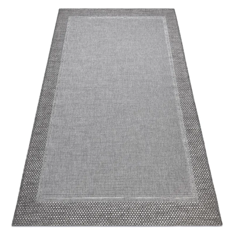 Grey sisal rug in boho style, perfect for contemporary home decor