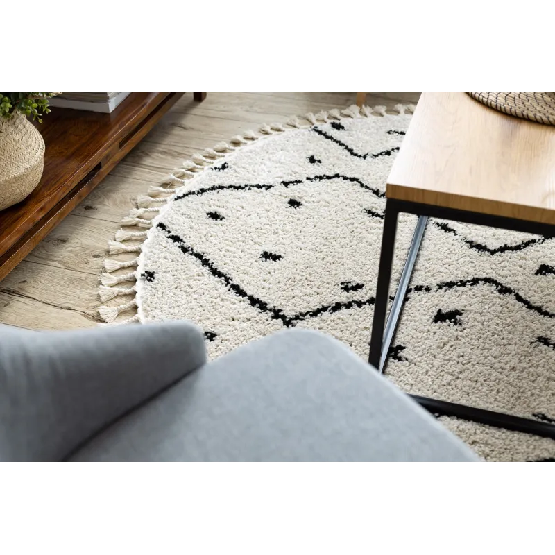 Berber Tetuan B751 Round Rug Cream 120cm