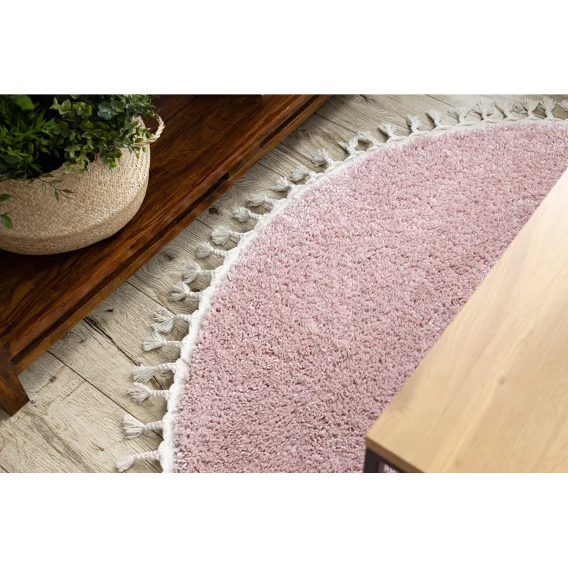 BERBER 9000 Round Pink Rug 120cm