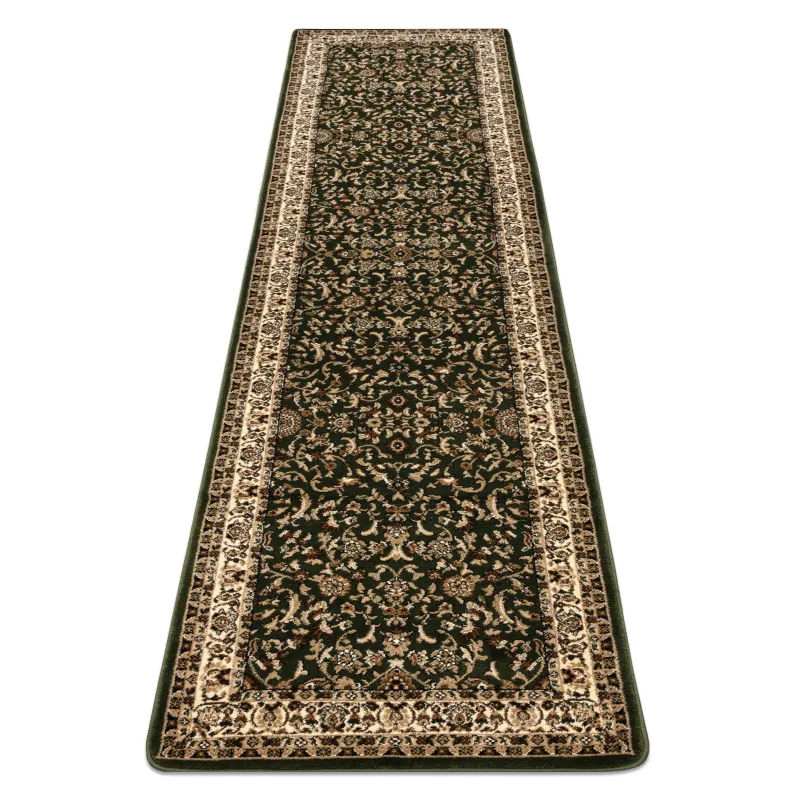 Green ROYAL ADR 1745 runner rug for hall, classic design, synthetic material