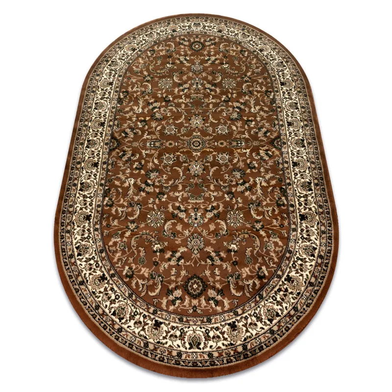 ROYAL ADR oval rug in brown, classic design for home decor