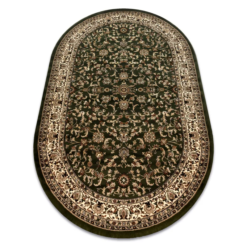 ROYAL ADR Green oval polypropylene rug for classic decor