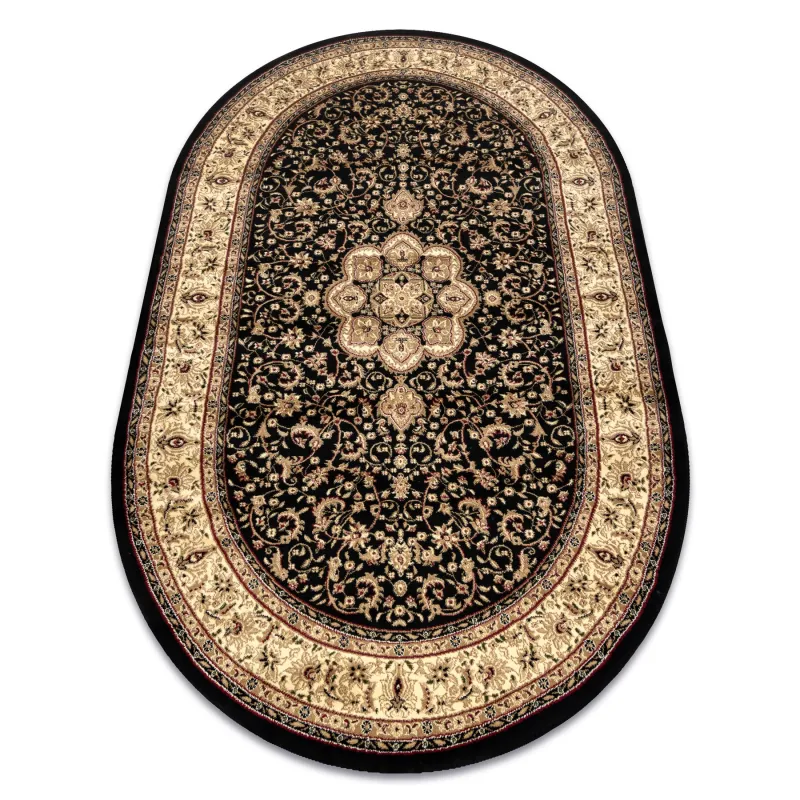 ROYAL ADR Oval Pattern Rug 521 Black, classic design for living spaces