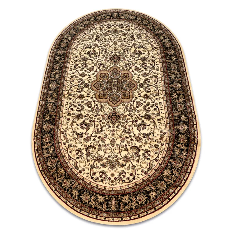 ROYAL ADR oval rug in caramel color, classic carpet for living room