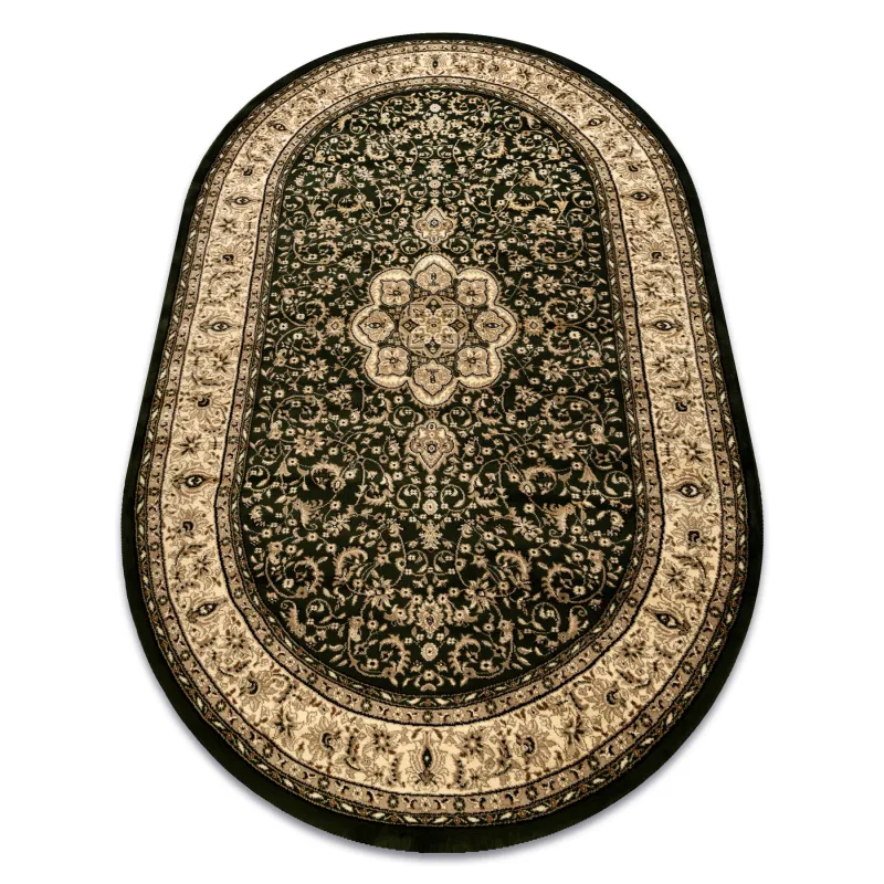 ROYAL ADR oval rug in green, classic design, 100x180 cm