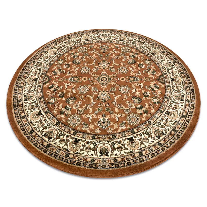 ROYAL ADR Round Rug 120cm Brown, classic carpet for living room