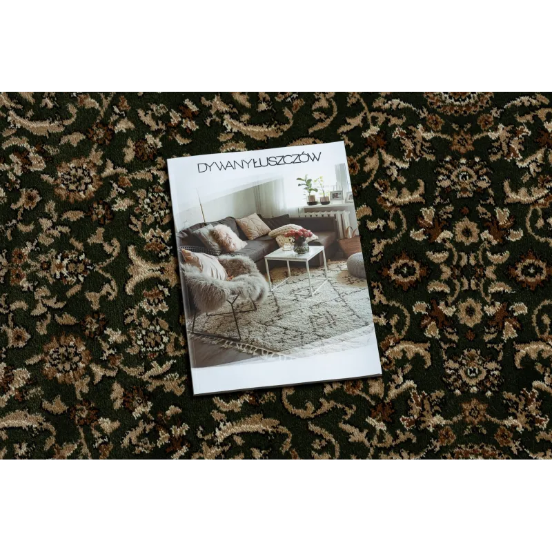 Green ROYAL ADR round rug with elegant pattern, perfect for the living room