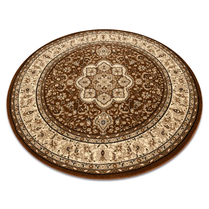 ROYAL ADR Round Rug 120cm in brown, classic carpet for home decor