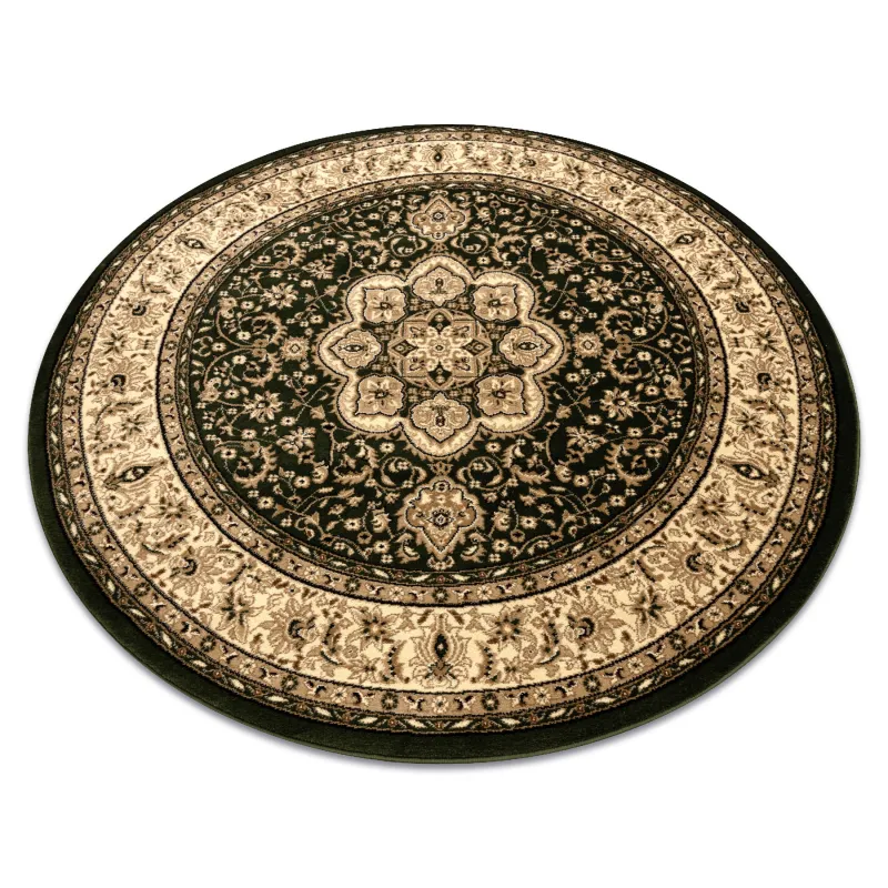ROYAL ADR round green rug, classic carpet design for any room