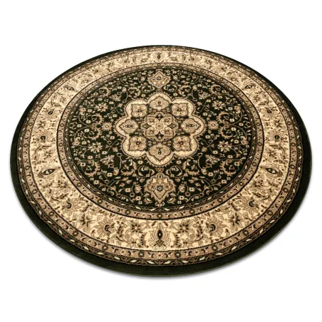 ROYAL ADR round green rug, classic carpet design for any room