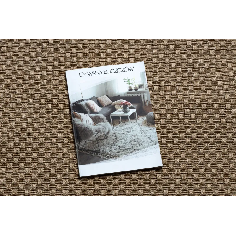 Stylish beige sisal carpet in boho design, enhances interiors