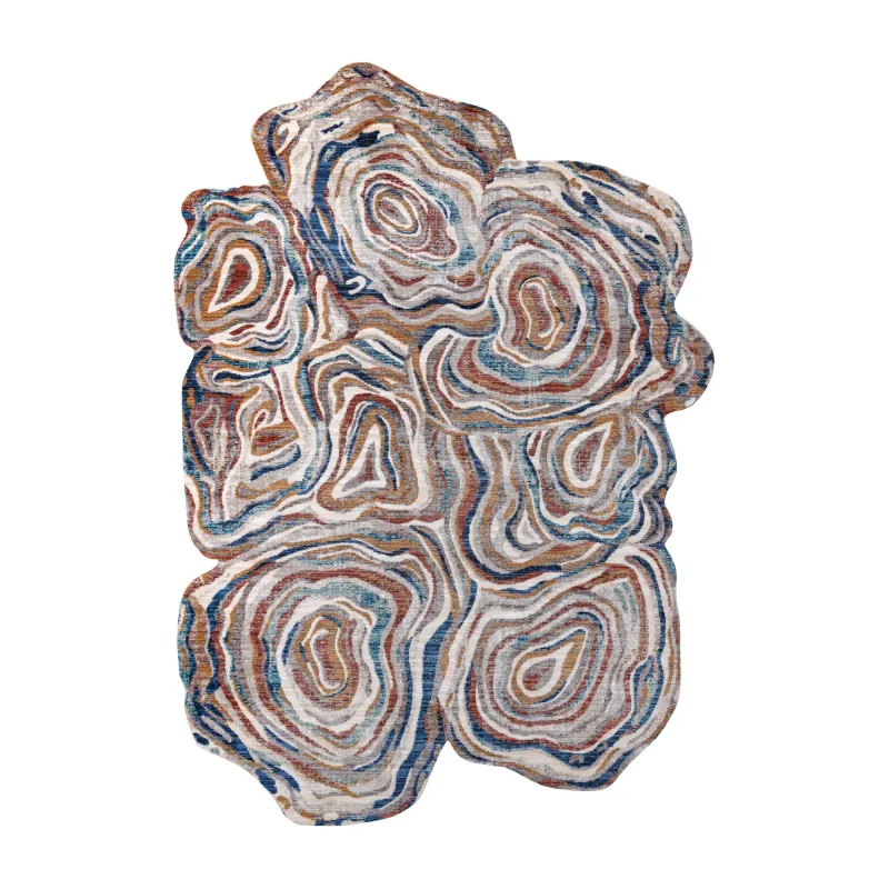 TINE 75312A Tree Log Rug in terracotta, modern design, unique shape