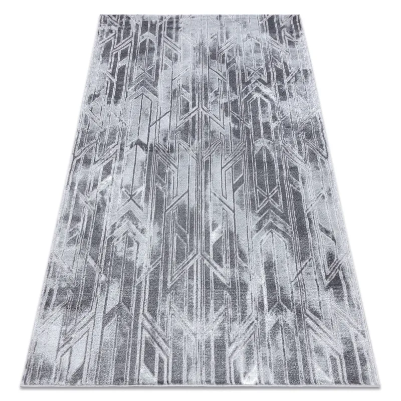 Modern MEFE rug B402 in dark gray, featuring a structural two-level pile design