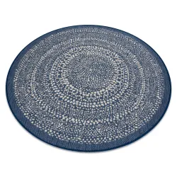 Round Rope Sisal Rug FLAT 48834591 Dots, blue