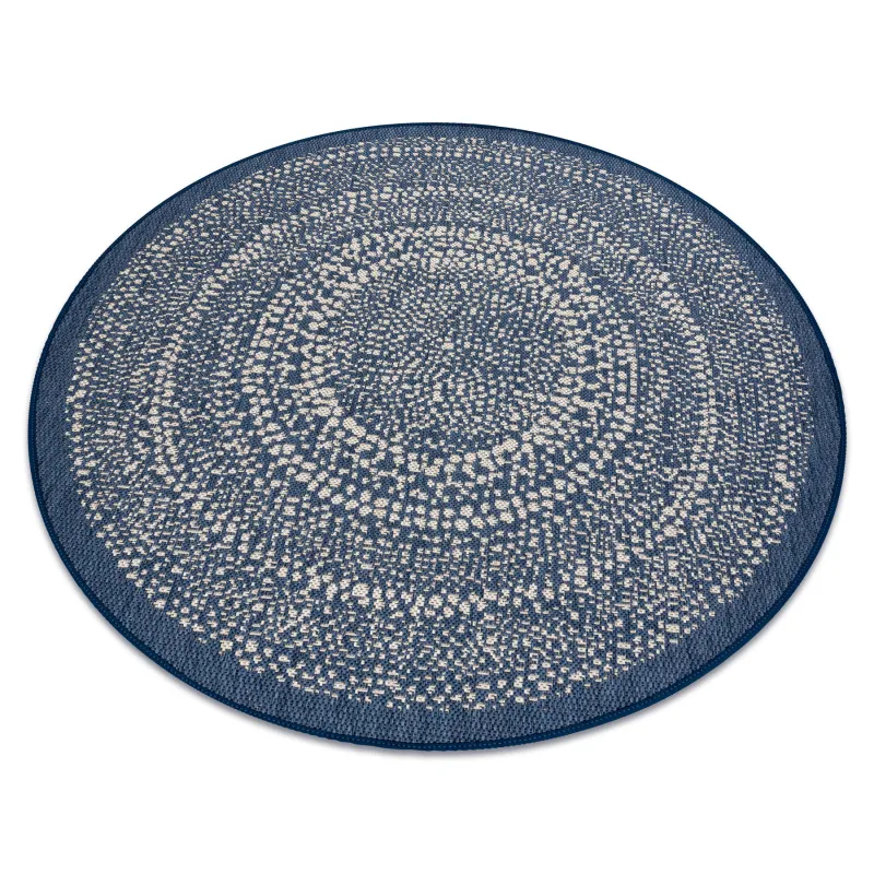 Round Sisal Rope Rug FLAT 120 cm Blue