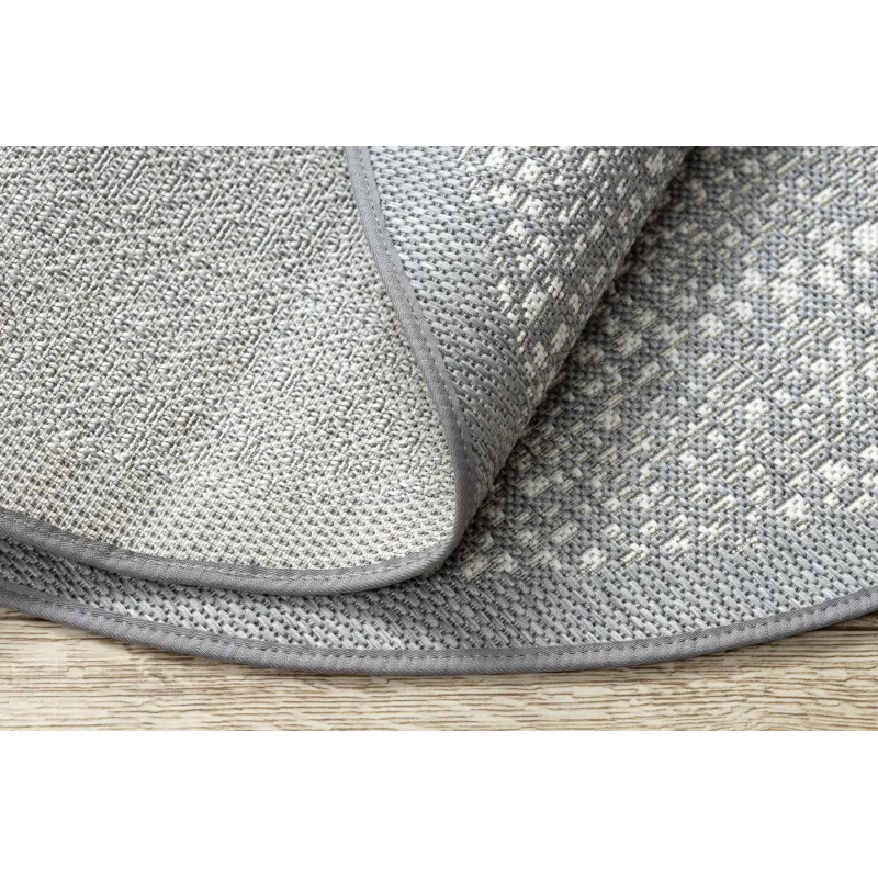 Round Sisal Rope Flat Rug 120cm Grey