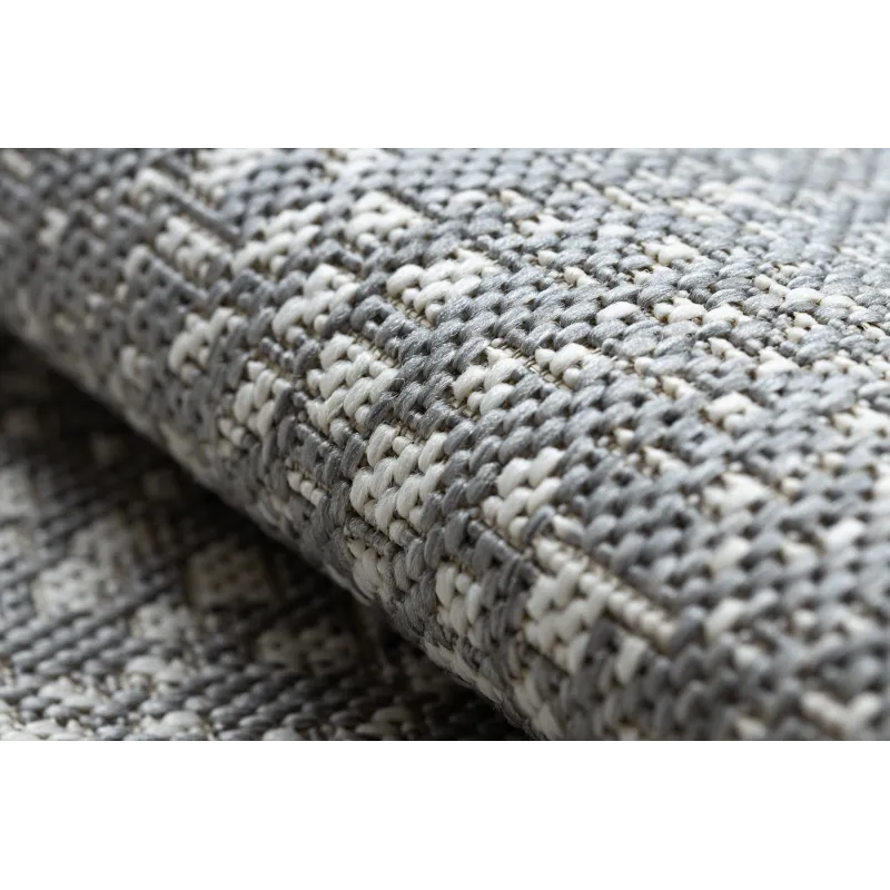 Round Sisal Rope Flat Rug 120cm Grey