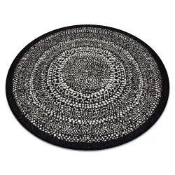 Round rug ROPE SISAL FLAT 48834690 Dots, black