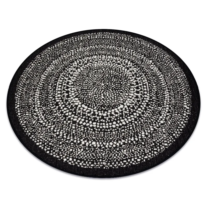 Round Rope Sisal Flat Rug 120cm Black