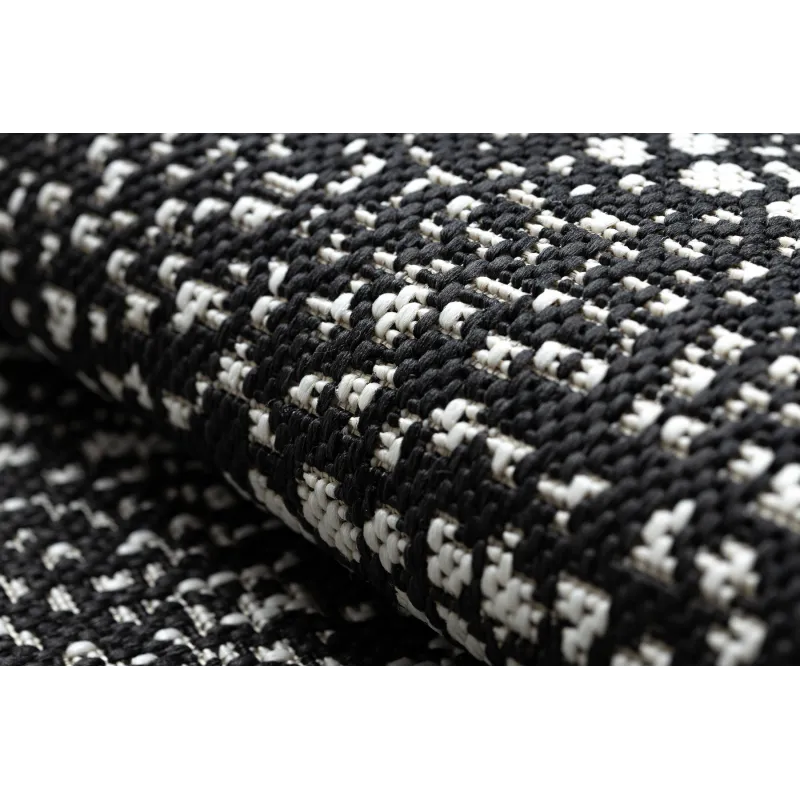 Round Rope Sisal Flat Rug 120cm Black