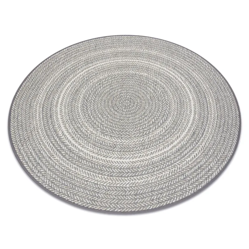 Round Rope Sisal Rug 120cm Grey Boho