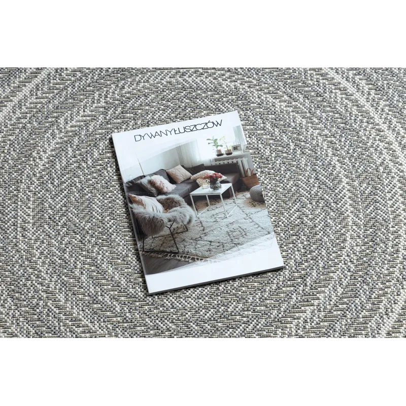 Round Rope Sisal Rug 120cm Grey Boho
