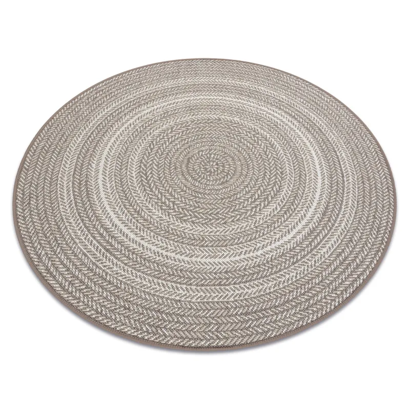 Round Rope Sisal Flat Rug 120cm Beige