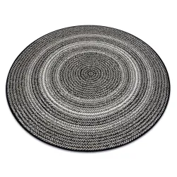 Round rug ROPE SISAL FLAT 48837690 Boho, braid, weave black