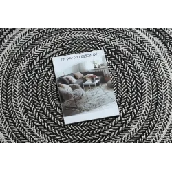 Round Sisal Rope Rug FLAT 120cm Black Boho