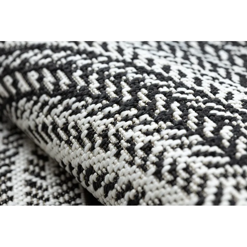 Round Sisal Rope Rug FLAT 120cm Black Boho