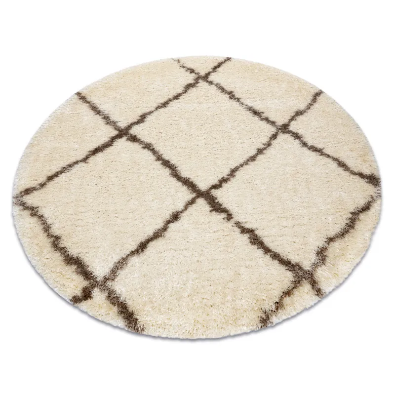 FLUFFY 2373 Round Trellis Shaggy Rug