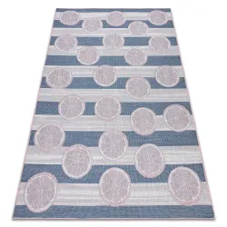SION sisal rope rug flat weave Grapefruits 00002 ecru / pink / blue