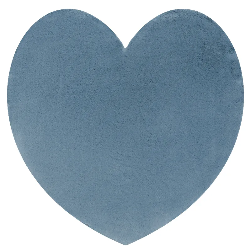 SHAPE 3105 Heart Shaggy Rug Blue