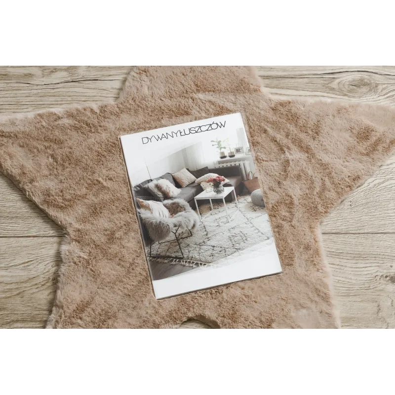 SHAPE 3148 Star Shaggy Rug Beige