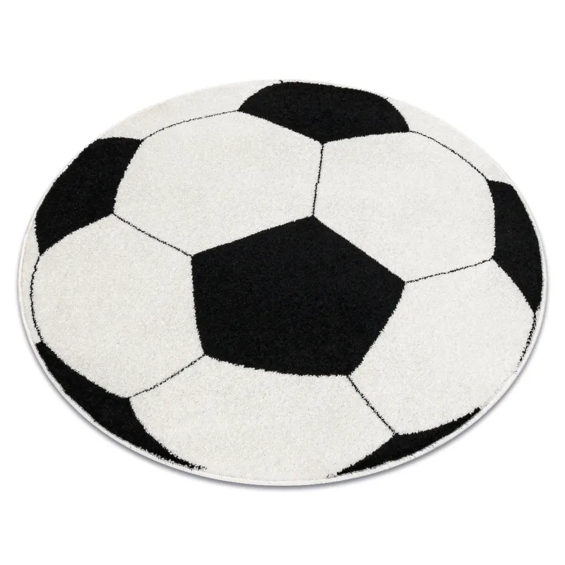 SILVER BALL round rug in black and white, modern carpet for interior design