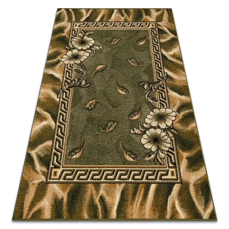 Morad TRIO Floral BCF Rug Olive Green
