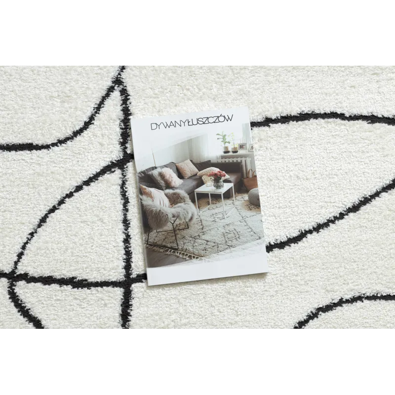 Stylish cream and black modern rug, perfect for any room decor