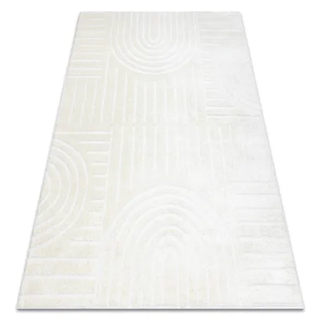 Modern cream geometric rug, stylish addition to your living room