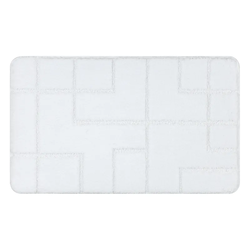 Supreme Lines Bathroom Rug White