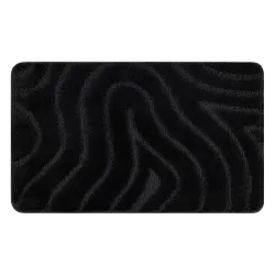 SUPREME WAVES bathroom rug waves, non-slip, soft - black