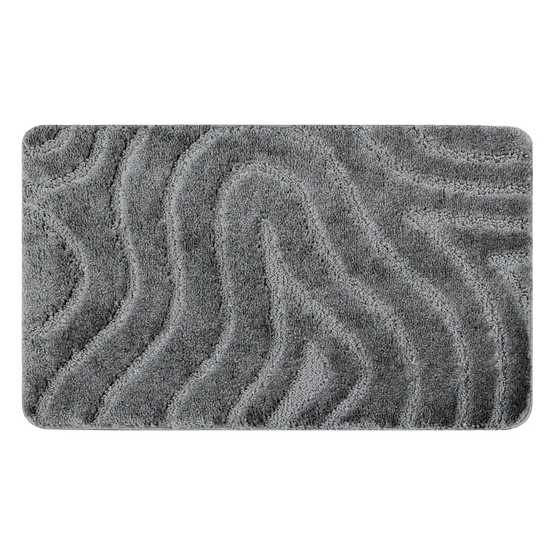 Supreme Waves Gray Bathroom Rug