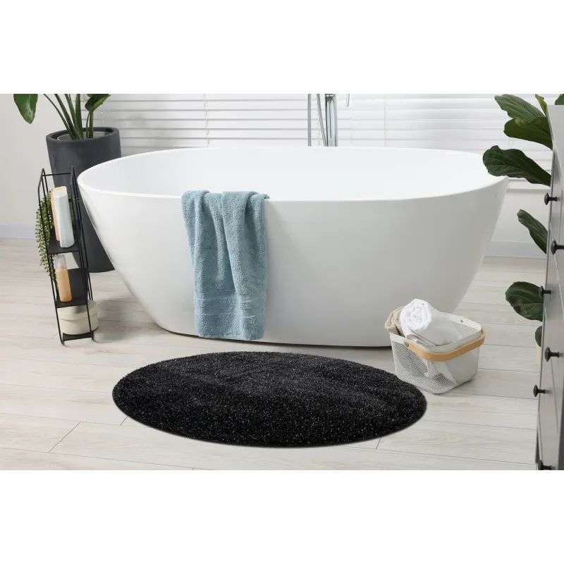SYNERGY Glamour Circle Bath Rug Black