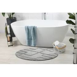 SUPREME LINES Round Bathroom Rug Grey
