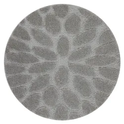 SUPREME bathroom rug round STONES stones, anti-slip, soft - gray