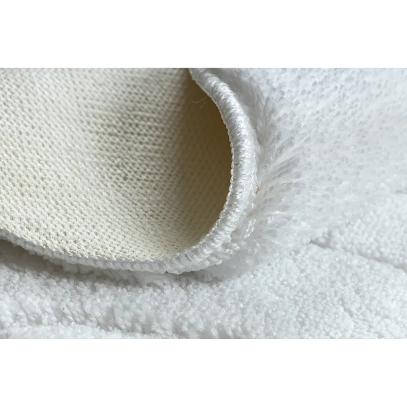 SUPREME Bathroom Round Rug White WAVES