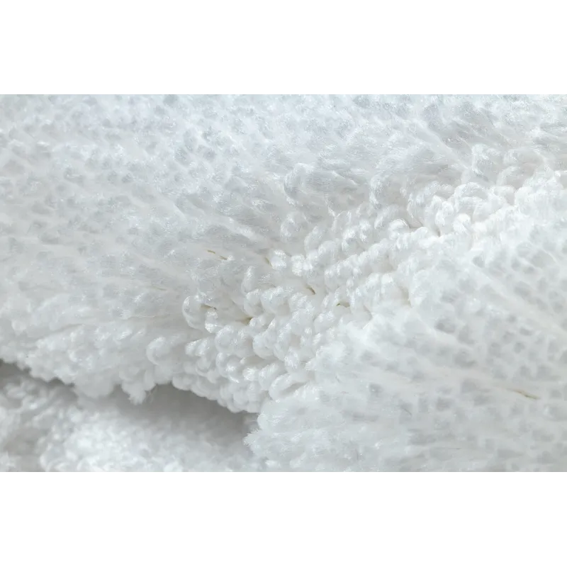 SUPREME Bathroom Round Rug White WAVES