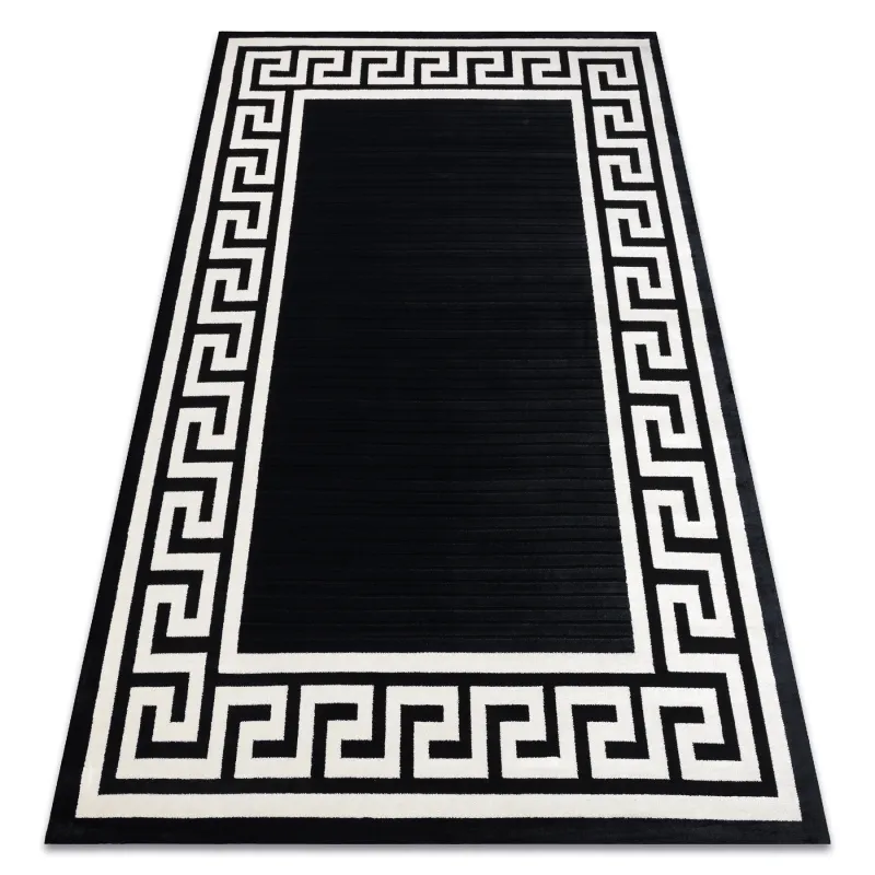 PEARL 51327H black exclusive rug with Greek design and structured texture