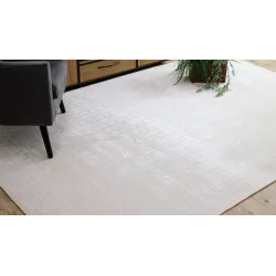 Cream PEARL 53132A rug with geometric style, elegant look