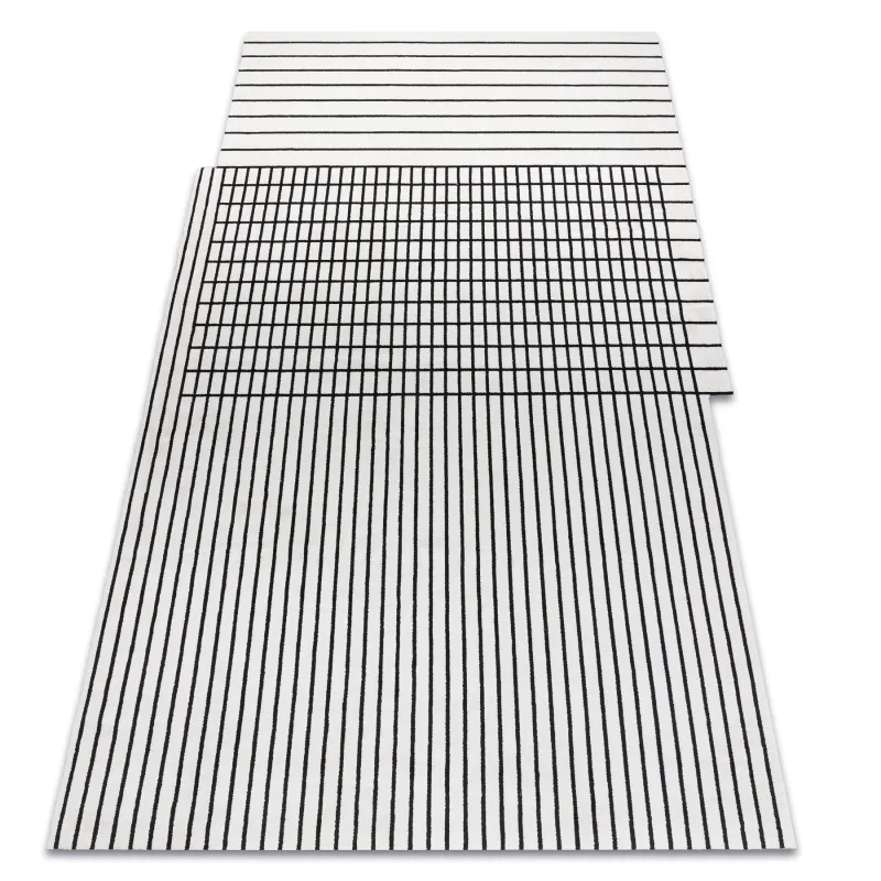 Exclusive PEARL 51333K rug in cream and black, geometric design